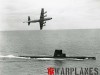 Lockheed P-3A Orion flying over submarine SS-341 'Chopper'