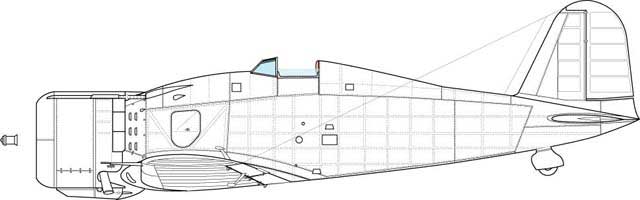 Fiat G.50, so called third serie. Feature- lower height of the vertical tail, third frame in the top side of the windscreen, lower position of the engine side door hinge.