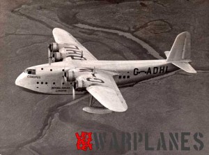 G-ADHL Canopus was the first Short S.23 C-Class civil flying boat and the direct predecessor of the Sunderland.