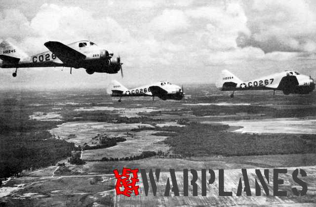 Formation of AT-9 coded 'CO' coded based at the Advanced Twin Engine Flying School at Columbus Mississippi. This flying school had some forty AT-9's on its inventory