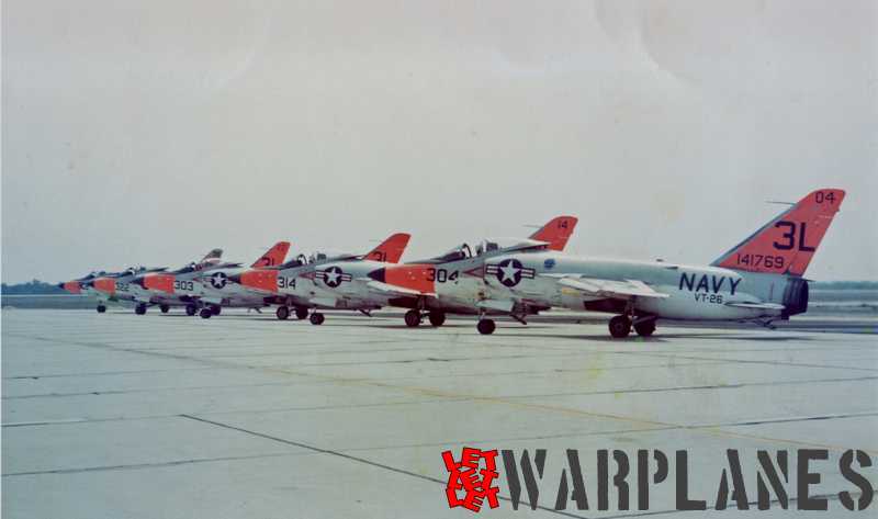 A row of Long-nose Tigers  with no. 141769 in front from Training Squadron VT-26. (Mark Nankivil collection)