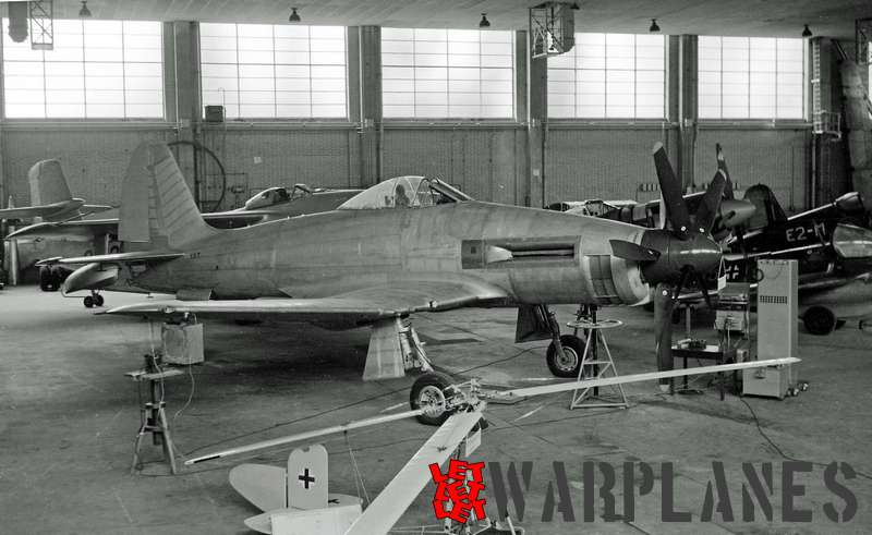 VR137, the Wyvern TF.1 that never flew! We see it here at Cranfield with a very interesting background of the Saunders Roe SR.1A jet flying boat. In the foreground we see the German FA-330 Bachstelze obersver 'gyroglider'