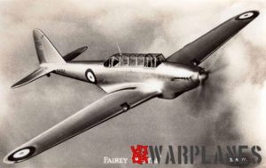 Battle prototype K4303 in flight fitted with a propeller spinner. The spinner was soon removed and all next Battles flew without it.