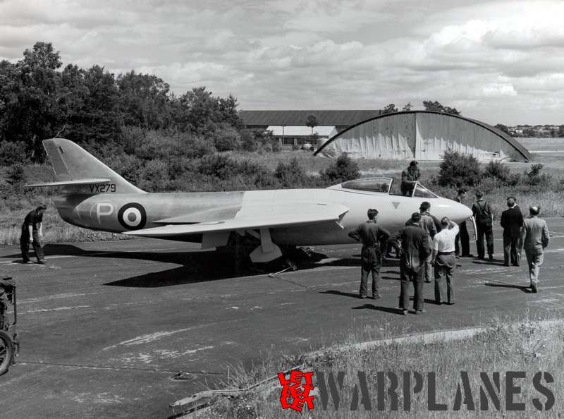 Conversion of the P.1052 VX279 into the P.1081 with a completely new tail section. New tail section still is in bare metal scheme!