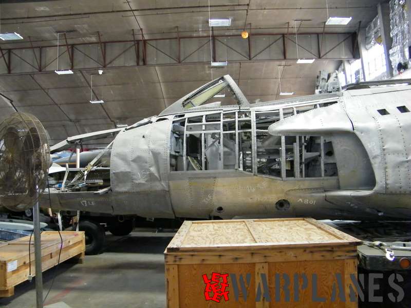 The remains of the second XF-90 under restoration at the NASM. All rivets had to be drilled out with care since they still contained remains of radioactive sand from the nuclear blast.