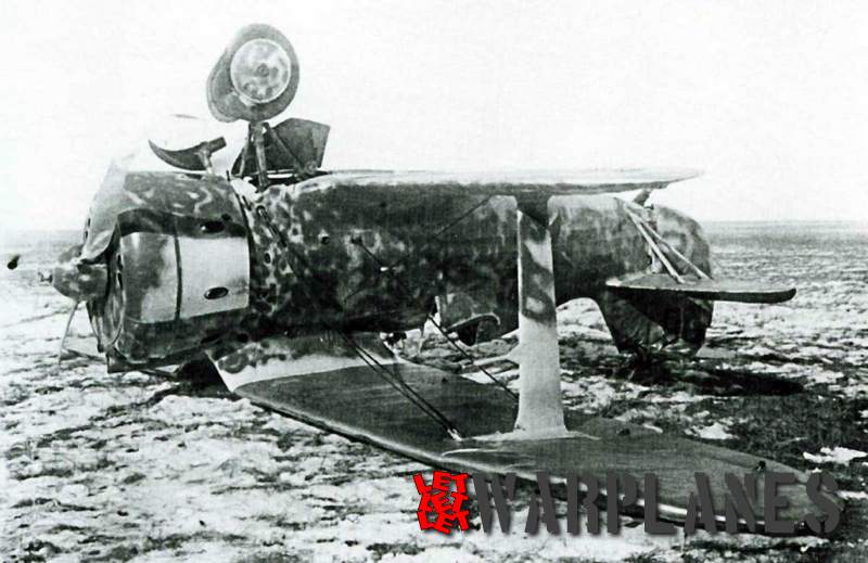 Fighter I-153 of the deputy squadron commander of the 70th Fighter Aviation Regiment, overturned during an emergency landing; Khalkhin-Gol area; ~ October 1939