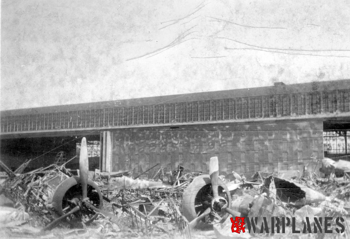 War reality- destroyed Fokker D. XXI at the Shiphol airfield, during the short war against Germany.