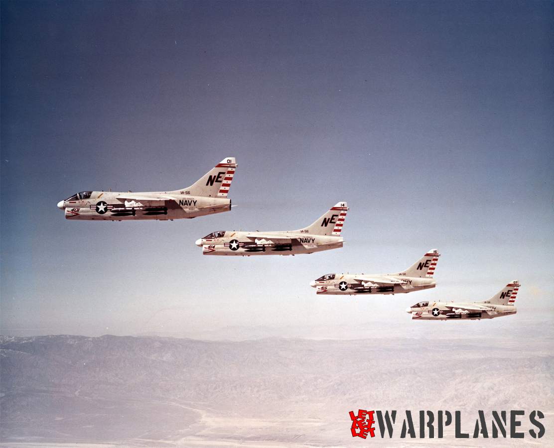 LTV A-7A Corsair II formation VA-56, from USS Ranger.